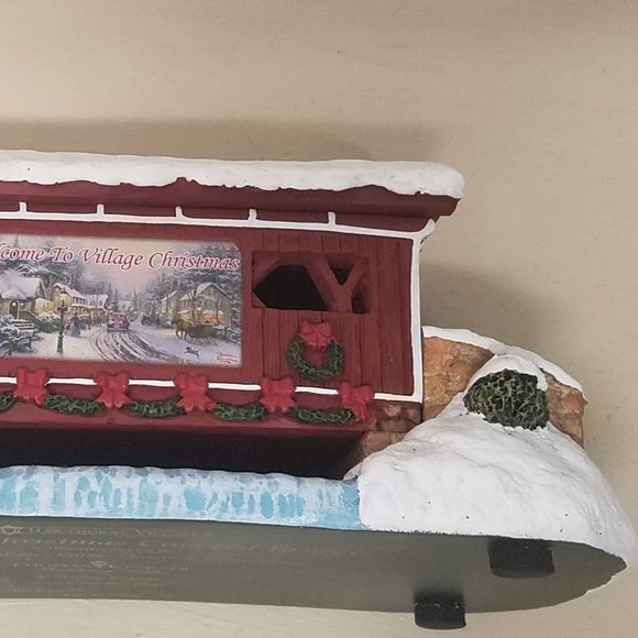 Hawthorn Village Thomas Kinkade Christmas Village Covered Bridge - Picture 4 of 5
